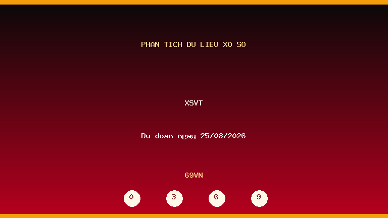 Phân tích dữ liệu XSVT ngày 25/08/2026